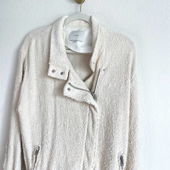 IRO Cream Jacket Dorthea Tweed Moto Jacket - Picture 8 of 16